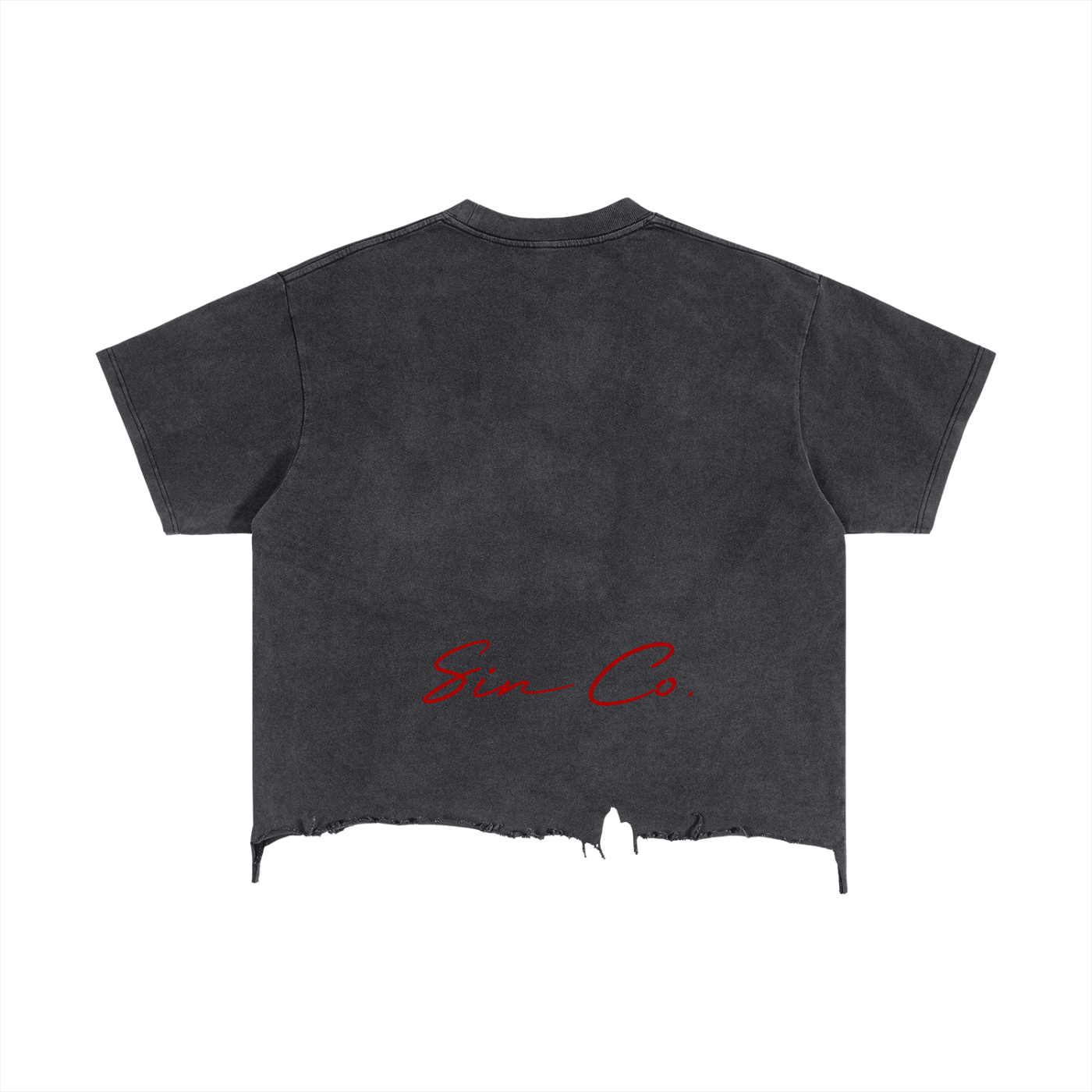 Vintage Wash Boxy Distressed Hem T-Shirt