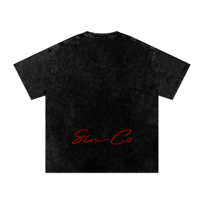Snow Washed Oversized Cotton T-Shirt